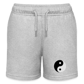 Yin und Yang (Farben anpassbar!) - Kinder Organic Joggingshorts Mini Bolter von Stanley/Stella - Grau meliert - Vorne