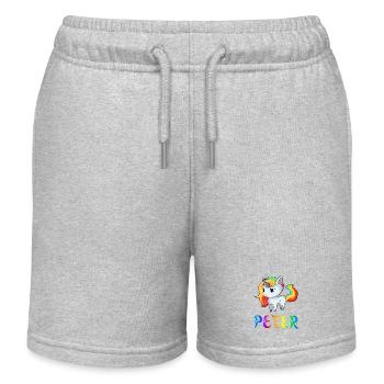 Einhorn Peter - Kinder Organic Joggingshorts Mini Bolter von Stanley/Stella - Grau meliert - Vorne