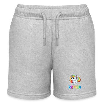 Einhorn Raven - Kinder Organic Joggingshorts Mini Bolter von Stanley/Stella - Grau meliert - Vorne