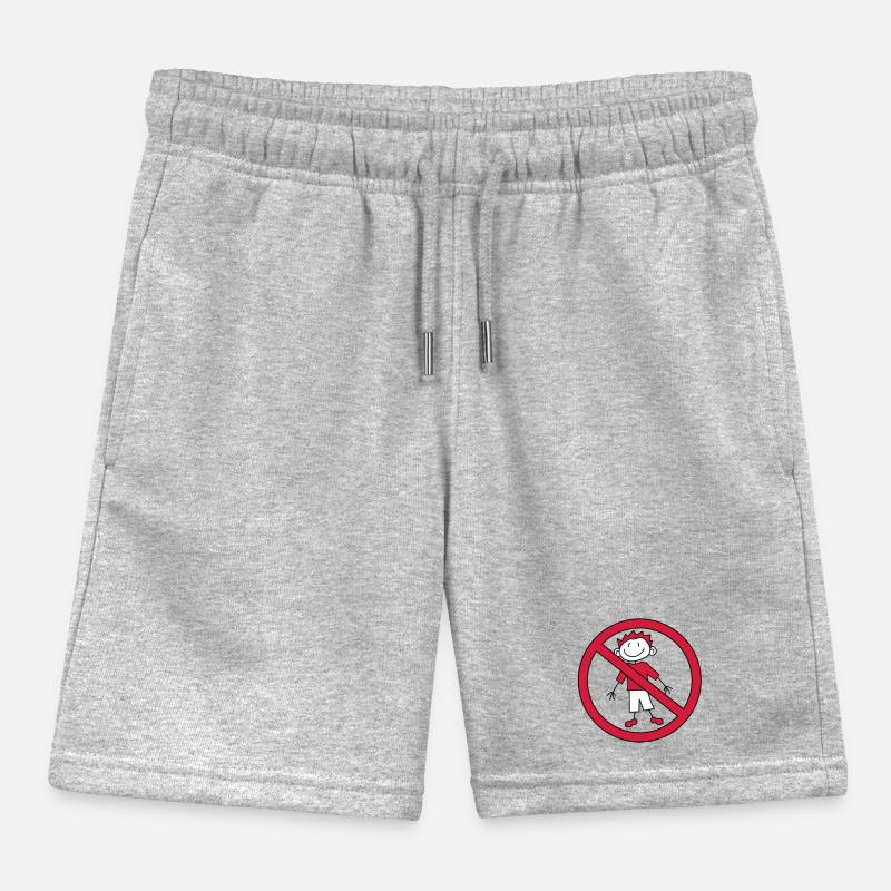 forbidden sign zone no child painted scribble com Kids Organic Sweat Shorts by Stanley/Stella