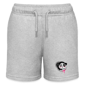 Ein Sticker mit Panda Bär Kopf - Kinder Organic Joggingshorts Mini Bolter von Stanley/Stella - Grau meliert - Vorne