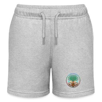 Baum des Lebens, Baum des Lebens, Heilige Geometrie - Kinder Organic Joggingshorts Mini Bolter von Stanley/Stella - Grau meliert - Vorne