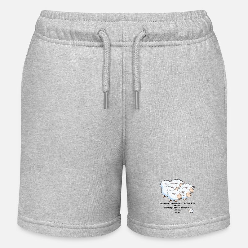 Les moutons de la majorité... - Short de jogging enfant bio Stanley/Stella - gris chiné