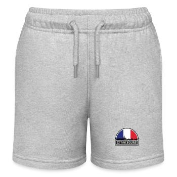 Strasbourg France Skyline Silhouette Drapeau Français - Short de jogging enfant bio Stanley/Stella - gris chiné - Devant
