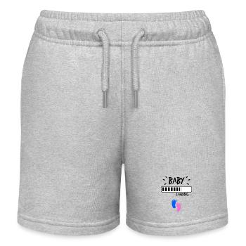 Baby feet pregnancy birth baby family - Kids Organic Sweat Shorts by Stanley/Stella - heather grey - Front
