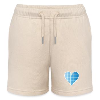 Solar cell as heart for positive energy - Kids Organic Sweat Shorts by Stanley/Stella - soft Ecru - Front