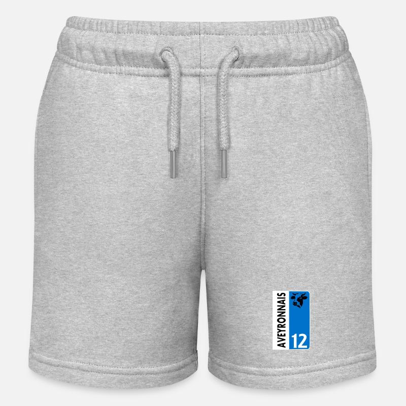 Aveyronnais - Short de jogging enfant bio Stanley/Stella - gris chiné