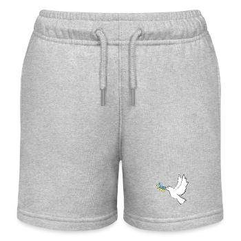 Friedenstaube Ukraine - Kinder Organic Joggingshorts Mini Bolter von Stanley/Stella - Grau meliert - Vorne