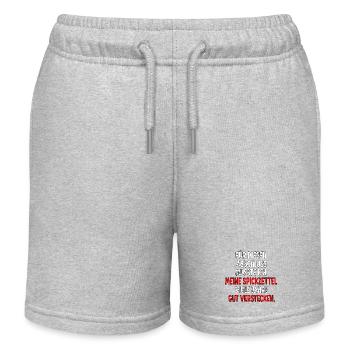 Abschlussprüfungen Bestanden - Spickzettel Sprüche - Kinder Organic Joggingshorts Mini Bolter von Stanley/Stella - Grau meliert - Vorne