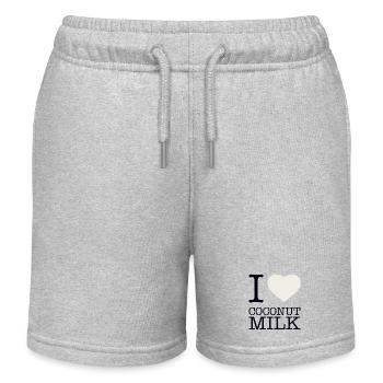I LOVE COCONUT MILK - Kids Organic Sweat Shorts by Stanley/Stella - heather grey - Front