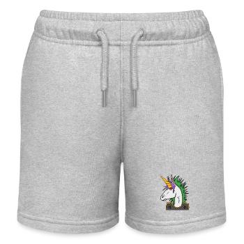 Einhorn Punk - Kinder Organic Joggingshorts Mini Bolter von Stanley/Stella - Grau meliert - Vorne