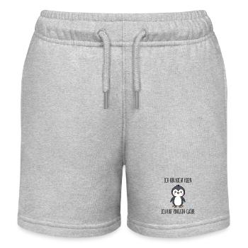 Cool Pinguin Statement Tier Süß Vogel Antarktis - Kinder Organic Joggingshorts Mini Bolter von Stanley/Stella - Grau meliert - Vorne