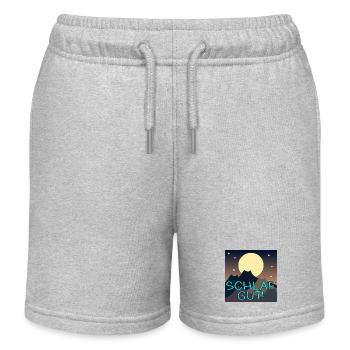 SCHLAFEN - KATZEN VOLLMOND BERGE - SCHLAF GUT - Kinder Organic Joggingshorts Mini Bolter von Stanley/Stella - Grau meliert - Vorne