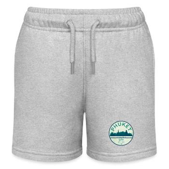 Phuket Skyline Vintage Abzeichen - Kinder Organic Joggingshorts Mini Bolter von Stanley/Stella - Grau meliert - Vorne