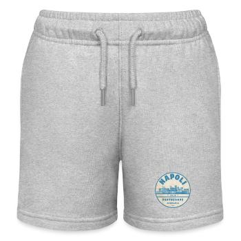 Napoli Skyline Abzeichen - Kinder Organic Joggingshorts Mini Bolter von Stanley/Stella - Grau meliert - Vorne
