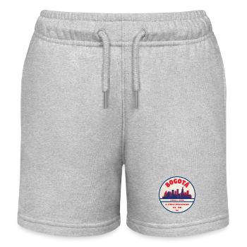 Bogotá Skyline Retro Abzeichen - Kinder Organic Joggingshorts Mini Bolter von Stanley/Stella - Grau meliert - Vorne