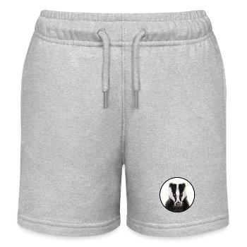 Dachs /Badger mit Logo - Kinder Organic Joggingshorts Mini Bolter von Stanley/Stella - Grau meliert - Vorne