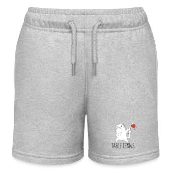 Table Tennis Katze Pingpong Outfit Cat Tischtennis - Kinder Organic Joggingshorts Mini Bolter von Stanley/Stella - Grau meliert - Vorne