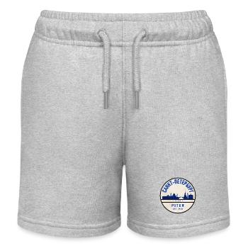 Sankt Petersburg Skyline Kunstbadge - Kinder Organic Joggingshorts Mini Bolter von Stanley/Stella - Grau meliert - Vorne