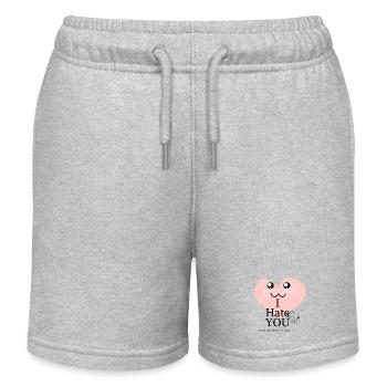 Cœur kawaii I Hate - Short de jogging enfant bio Stanley/Stella - gris chiné - Devant