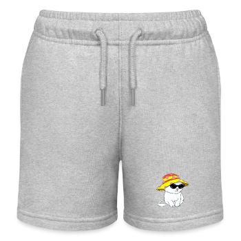 Chaton de style plage - Short de jogging enfant bio Stanley/Stella - gris chiné - Devant