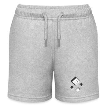 geometrische designs, Rauten schwarz weiß - Kinder Organic Joggingshorts Mini Bolter von Stanley/Stella - Grau meliert - Vorne