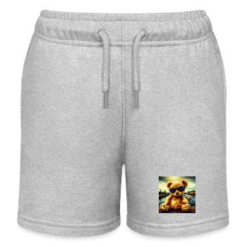 Teddy in Hamburg - Kinder Organic Joggingshorts Mini Bolter von Stanley/Stella - Grau meliert - Vorne