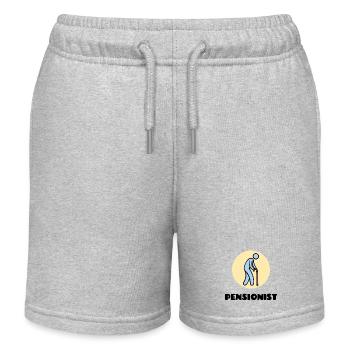 Pensionist Pension Statement Senior Ruhestand - Kinder Organic Joggingshorts Mini Bolter von Stanley/Stella - Grau meliert - Vorne