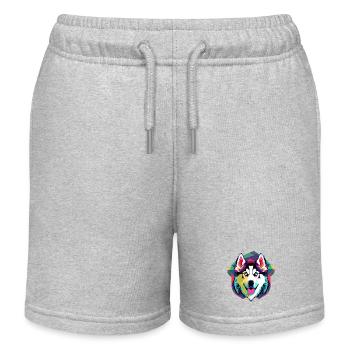 Farbenfroher Husky  - Kinder Organic Joggingshorts Mini Bolter von Stanley/Stella - Grau meliert - Vorne