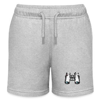 Binoculars / Observation / Observation / Adventure - Kids Organic Sweat Shorts by Stanley/Stella - heather grey - Front
