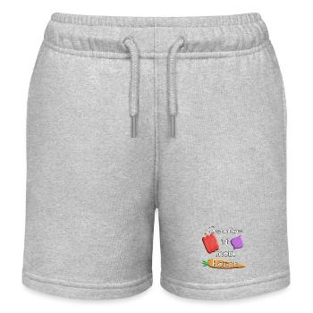 Gemüse - Gemüse ist mein Fleisch - weiß - Kinder Organic Joggingshorts Mini Bolter von Stanley/Stella - Grau meliert - Vorne