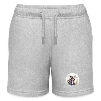 Waschbär Aquarell - Kinder Organic Joggingshorts Mini Bolter von Stanley/Stella - Grau meliert - Vorne