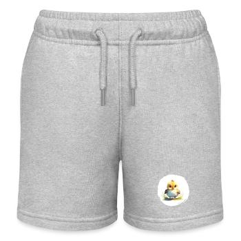 Aquarelle de poussin - Short de jogging enfant bio Stanley/Stella - gris chiné - Devant