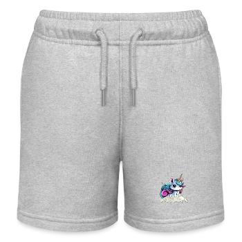 Fairy Unicorn Cat - Kids Organic Sweat Shorts by Stanley/Stella - heather grey - Front