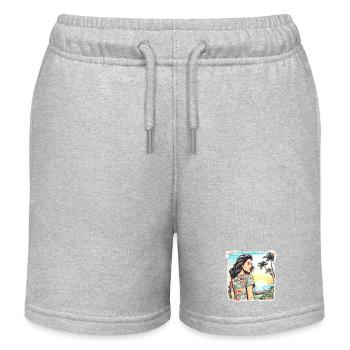 Aloha Fille - Short de jogging enfant bio Stanley/Stella - gris chiné - Devant