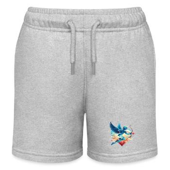 Himmlischer Amor mit verträumten Flügeln - Kinder Organic Joggingshorts Mini Bolter von Stanley/Stella - Grau meliert - Vorne