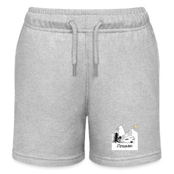 Wanderlust - with the caravan in the mountains - Kids Organic Sweat Shorts by Stanley/Stella - heather grey - Front