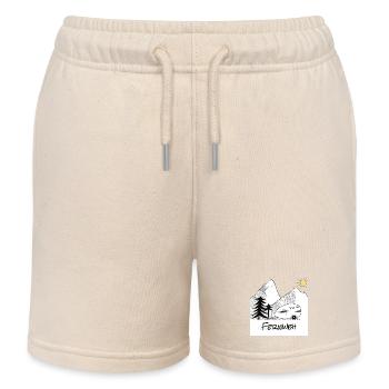 Fernweh - mit dem Wohnwagen in die Berge - Kinder Organic Joggingshorts Mini Bolter von Stanley/Stella - Natur - Vorne