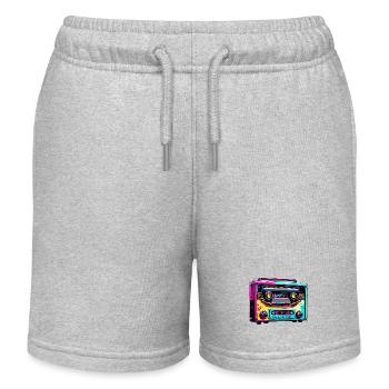 Radio / Analogique / Musique / Fréquence / Haut-parleurs - Short de jogging enfant bio Stanley/Stella - gris chiné - Devant
