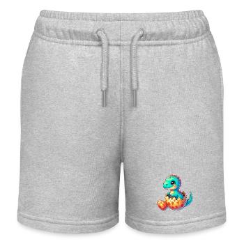 Dinosaure - Short de jogging enfant bio Stanley/Stella - gris chiné - Devant