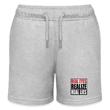 realize real eyes reall lies | Farben änderbar - Kinder Organic Joggingshorts Mini Bolter von Stanley/Stella - Grau meliert - Vorne