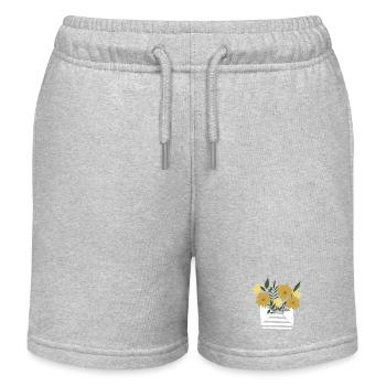A small floral greeting by post in an envelope - Kids Organic Sweat Shorts by Stanley/Stella - heather grey - Front
