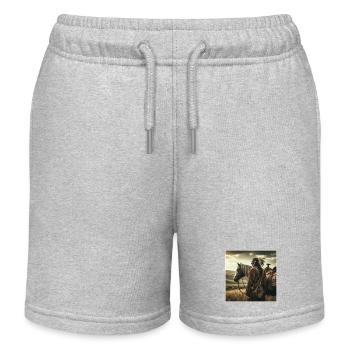 Amérindien - Short de jogging enfant bio Stanley/Stella - gris chiné - Devant