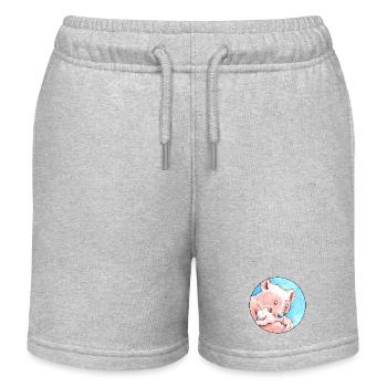 Braun Bär Liebe - Kinder Organic Joggingshorts Mini Bolter von Stanley/Stella - Grau meliert - Vorne