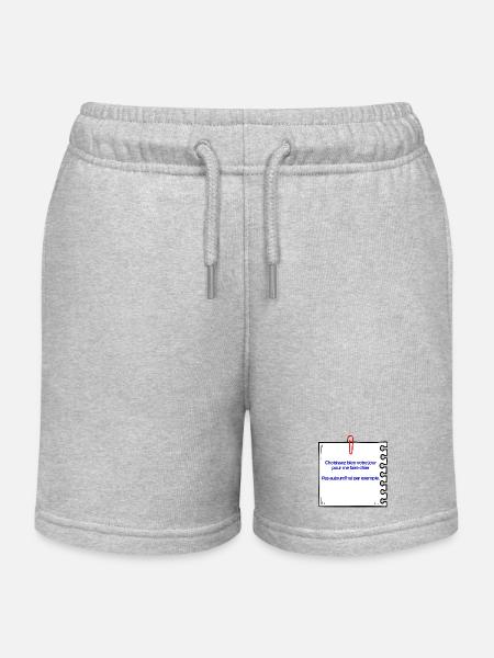Don't piss me off - Kids Organic Sweat Shorts by Stanley/Stella - heather grey
