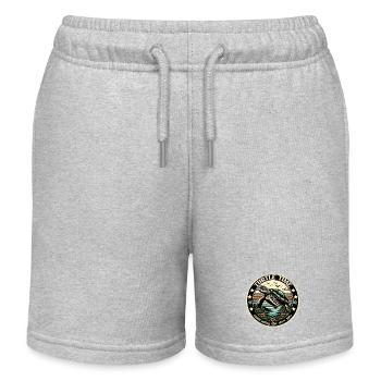 Turtle time, embracing the slow life - Kids Organic Sweat Shorts by Stanley/Stella - heather grey - Front