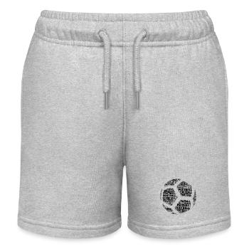 Fußballball – Fußball Wortwolke Schwarz - Kinder Organic Joggingshorts Mini Bolter von Stanley/Stella - Grau meliert - Vorne