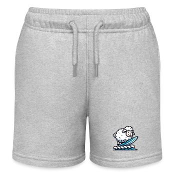 Mouton surfeur : Rider de vagues laineuses - Short de jogging enfant bio Stanley/Stella - gris chiné - Devant
