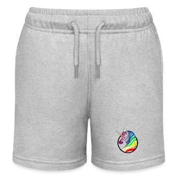 Regenbogen Einhorn Zebra - Kinder Organic Joggingshorts Mini Bolter von Stanley/Stella - Grau meliert - Vorne