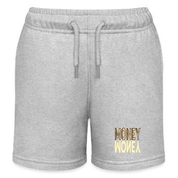 MONEY WEALTH - Kids Organic Sweat Shorts by Stanley/Stella - heather grey - Front
